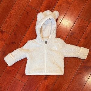The North Face Baby Campshire Full Zip Hoodie, White Dune/Glitter, 0-3 Months